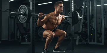 Athlete performing a compound lift, embodying simultaneous fat loss and muscle gain