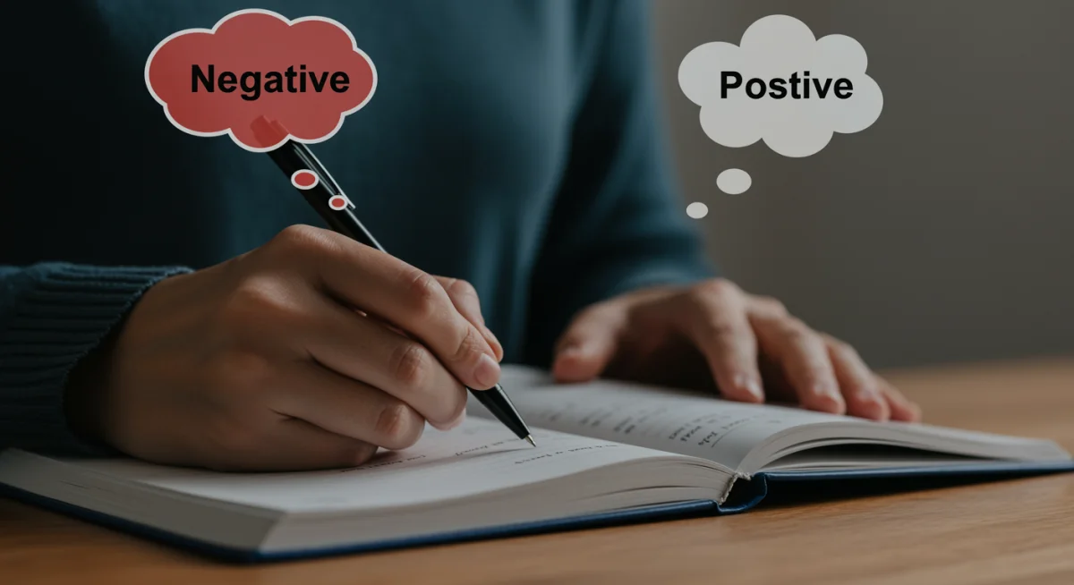 Person journaling, illustrating cognitive restructuring in CBT