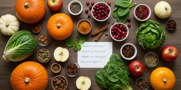 Seasonal Superfoods: 10 Fall 2025 Recipes to Boost Immunity and Energy Autumn harvest superfoods on a rustic table with a recipe card