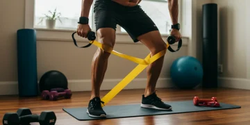 Optimize Home Workouts: 15% More Calorie Burn in 3 Months Person performing high-intensity home workout in modern gym setting