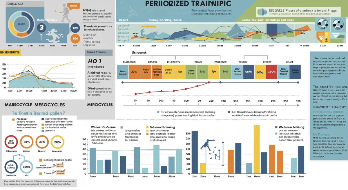 Infographic showing periodized training phases and their characteristics.