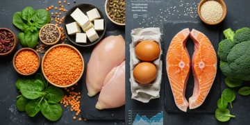 Plant-Based vs. Animal Protein: 2025 Health Outcomes Plant-based vs animal protein comparison with health data overlay