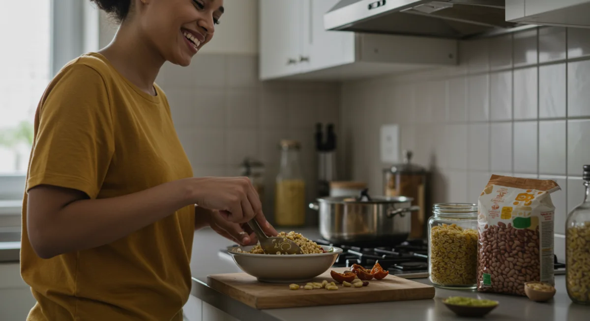 Cooking a healthy, budget-friendly meal with whole grains