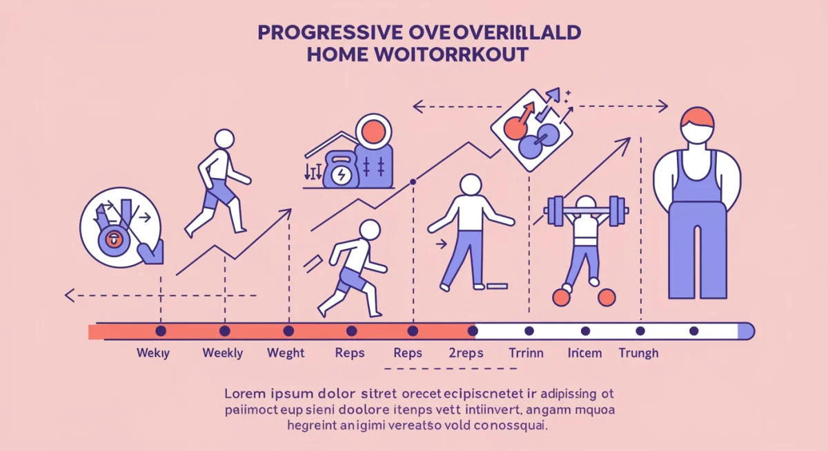 Infographic demonstrating progressive overload in home exercise routines