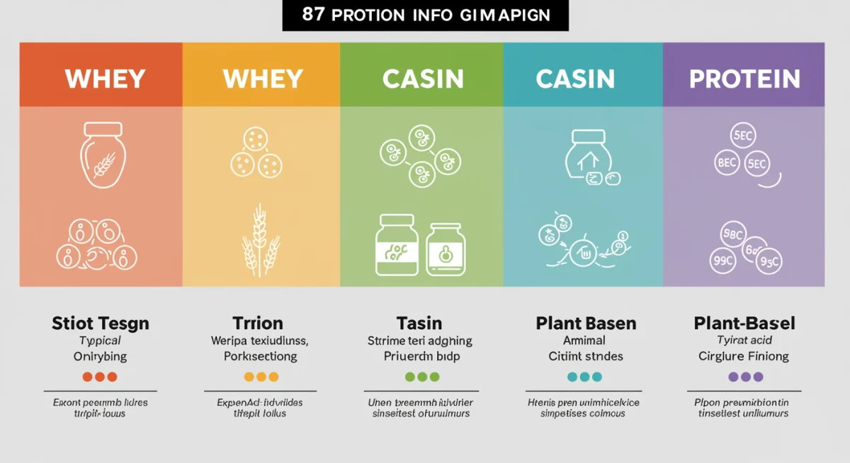Infographic comparing different types of protein powders and their benefits