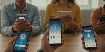 Diverse US users engaging with mental health apps on mobile devices