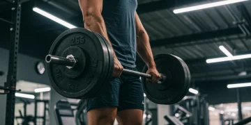 Athlete performing a heavy deadlift, demonstrating personalized strength training