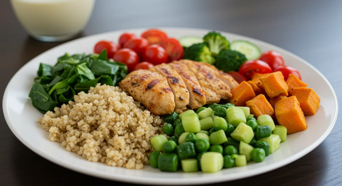 Balanced meal for athlete recovery and optimal performance