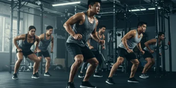 Athletes performing high-intensity interval training for fat loss