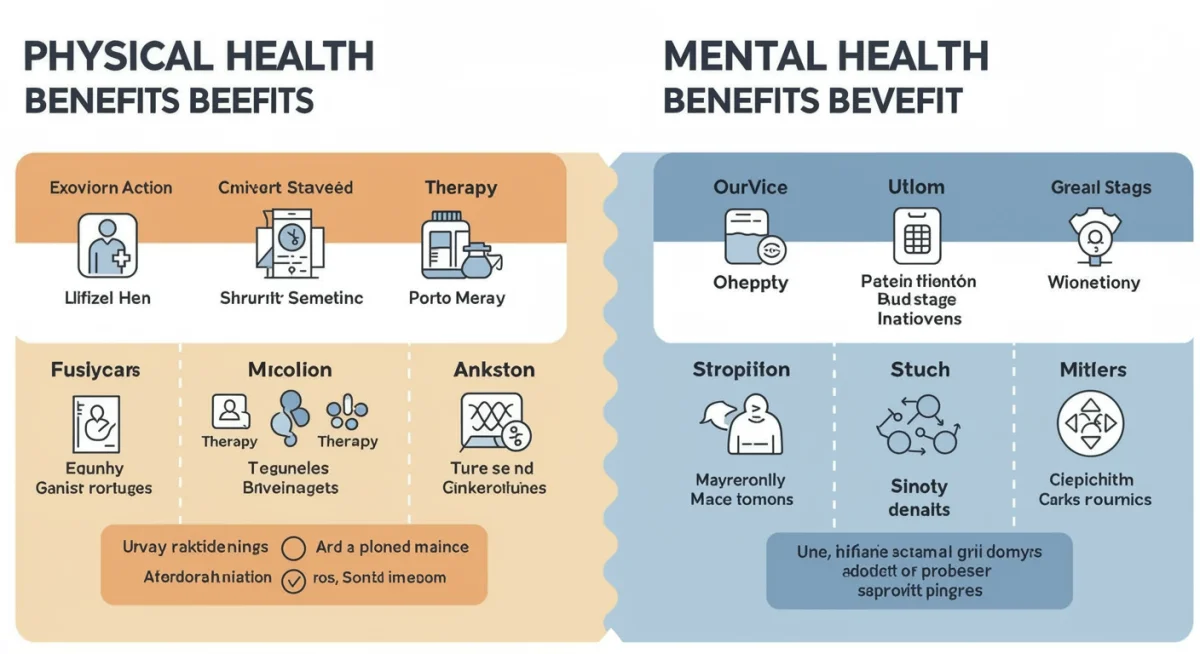 Infographic comparing mental and physical health benefits under parity laws.