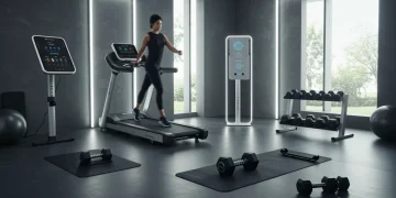 Modern home gym with smart fitness equipment for optimal workouts