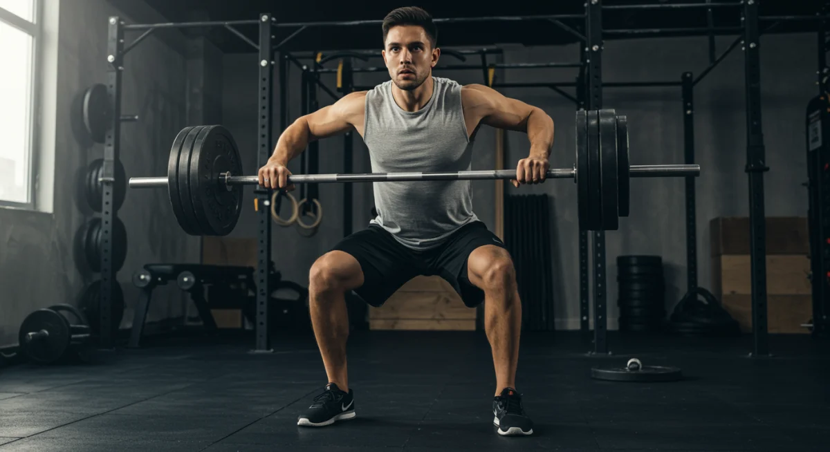 Athlete training in a US gym, focusing on strength and performance.
