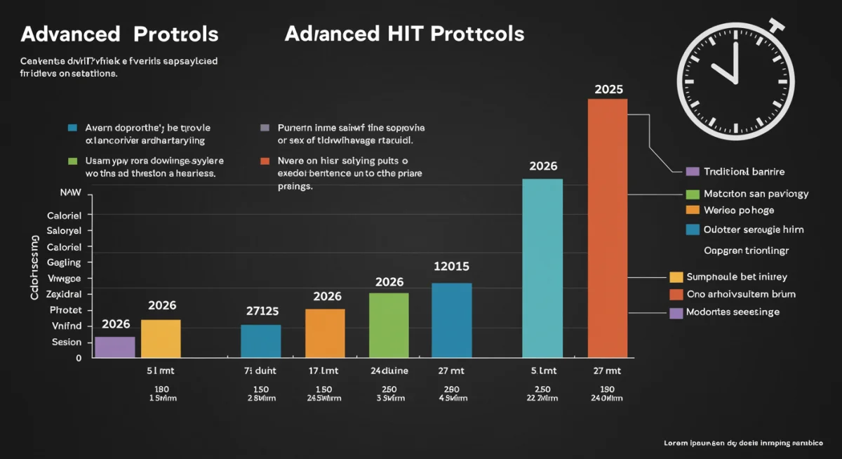 Infographic detailing increased calorie burn and physiological adaptations with 2026 HIIT protocols.