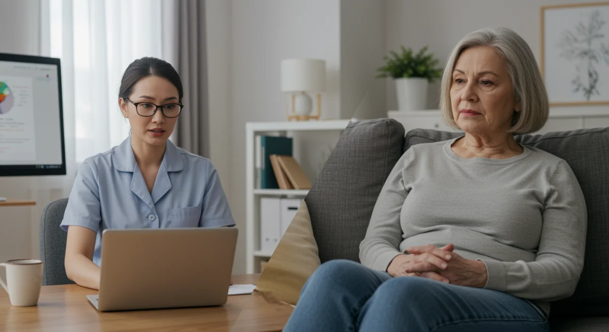 Therapist and patient in a virtual mental health session