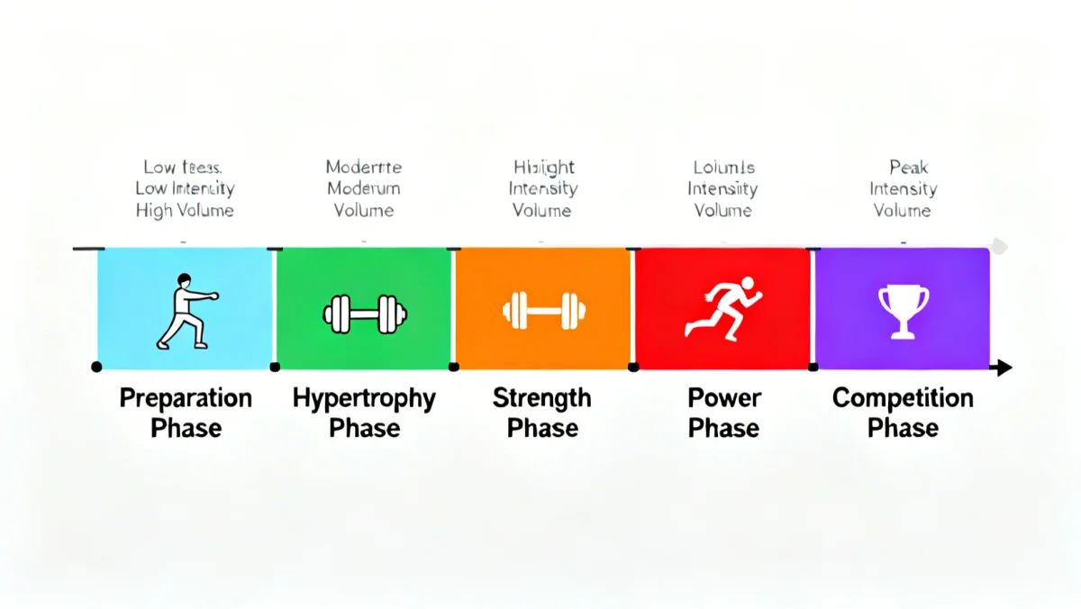 Infographic showing the four phases of athletic periodization training
